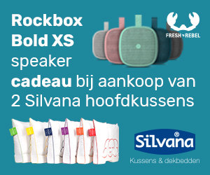 Edele details Mellow Bij aankoop van 2x Silvana Support kussen een gratis Rockbox Bold XS -  SlaapcomfortWinkel